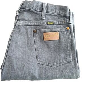Wrangler Mens Jeans Gray Denim 36x36 (34x35) Straight Leg USA Vintage 13MWZPW